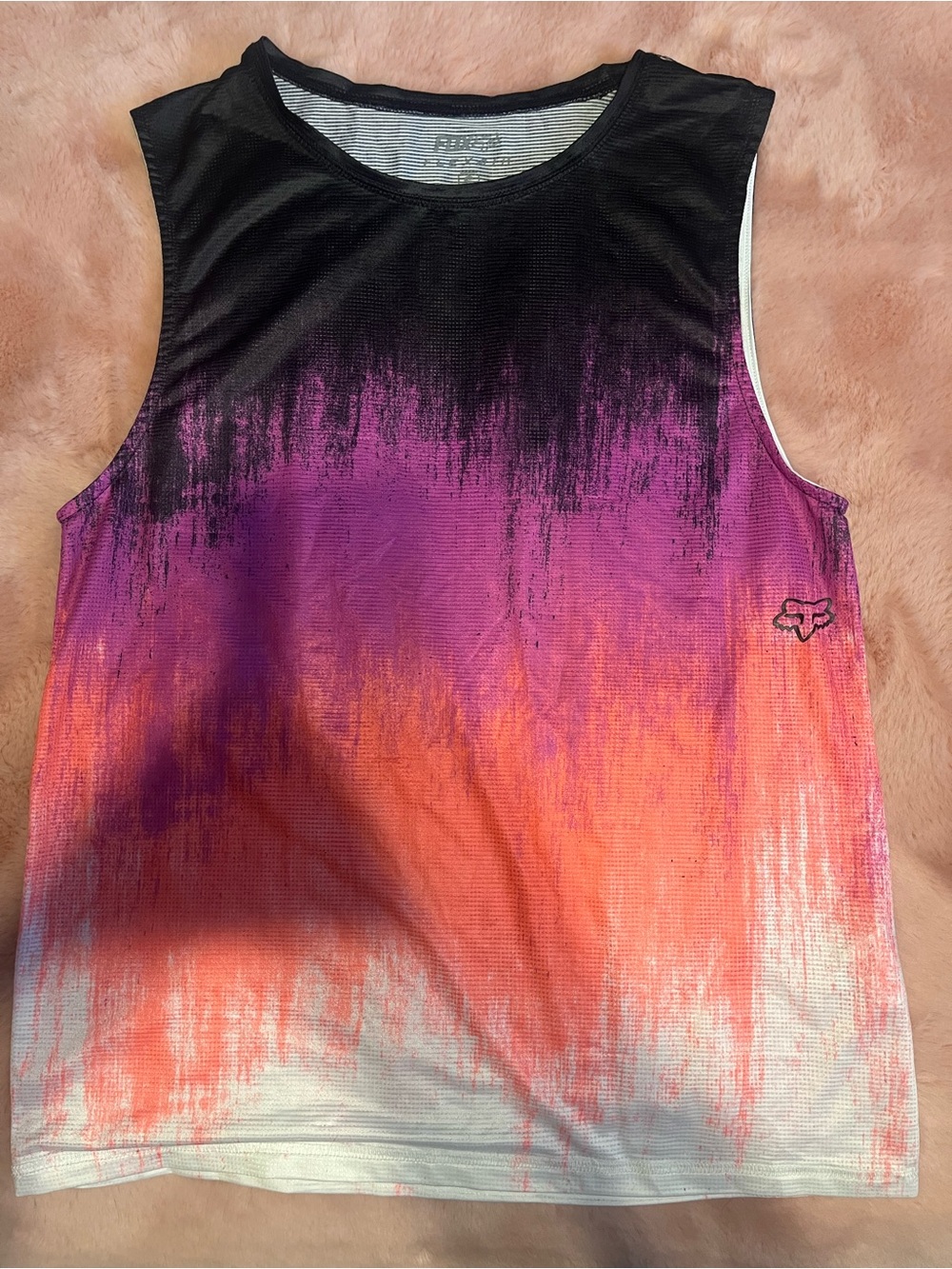 Fox Ombre Muscle Tee in Black, Purple & Orange